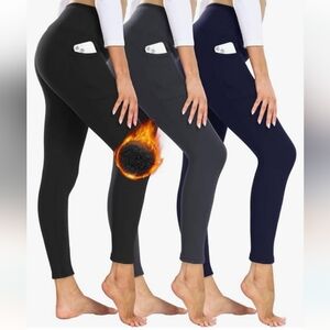 Blue Black and Gray High-Waisted Leggings for Active Wear with pockets comfy